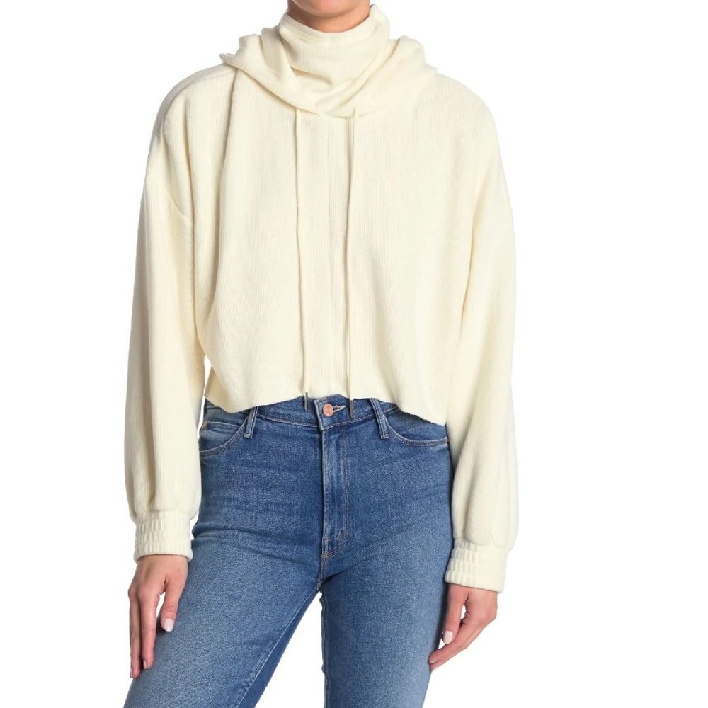 ABOUND Ribbed Hoodie In Ivory